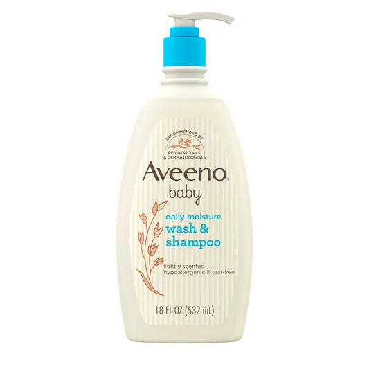 Aveeno Baby Daily Moisture Body Wash & Shampoo, Oat Extract, 18 fl. oz